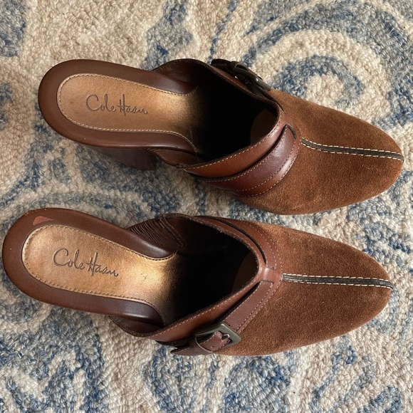 Brown Suede Cole Haan Clogs size 8 - Picture 3 of 6